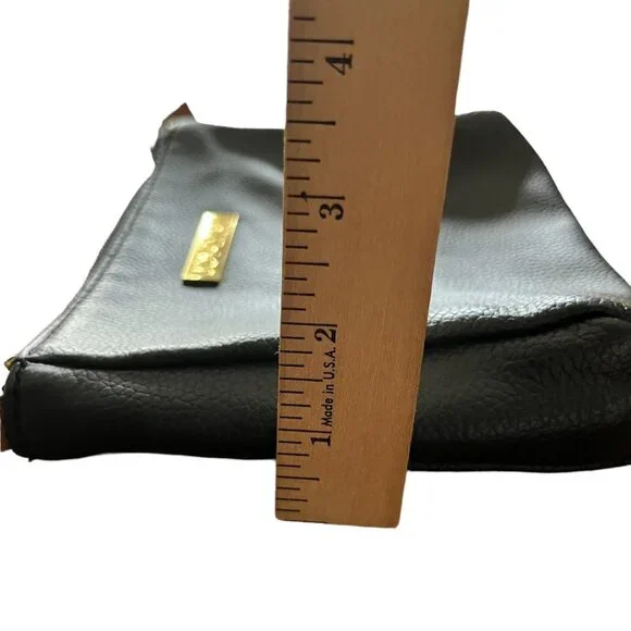 Joy & Iman Case Cosmetic Black Leather Makeup Bag Pouch Inside Pocket - Picture 7 of 9